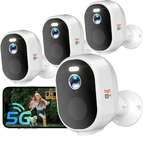 4Pack 5G/2.4G Security Cameras Wireless Outdoor,2K Battery Powered ...