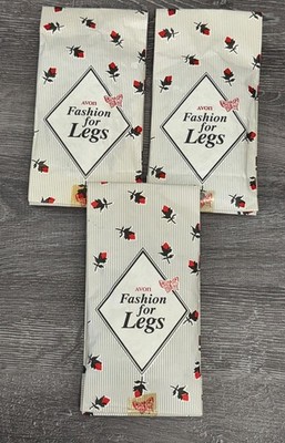 3 Packungen Vintage 1980er Avon Strumpfhosen klein schwarz 10D Lycra Control Top (versiegelt)
