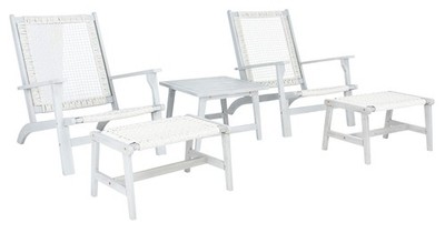 Outdoor - Chantelle Lounge Set - Grey & Grey - Solid Wood with Cushion - Coas...
