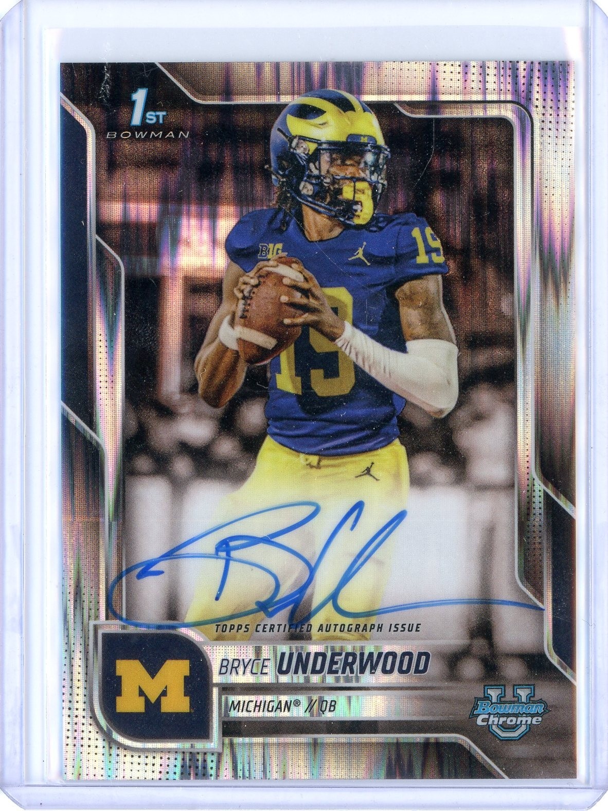 2025 Bowman Chrome University Bryce Underwood Stealth Auto #BCA-BUN Michigan RC