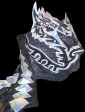 🔥DRAGON LEE * NEGRO/PLATEADO Máscara Semi Pro Lucha Libre Calidad Premium🔥