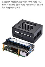 Metal Case with N04 PCIe M.2 Key-M NVMe SSD PCIe Peripheral Board for Raspber...