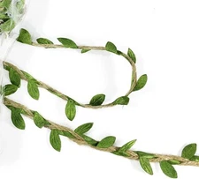 ejoyce 11-Yards Natural Jute Twine Burlap with 11-Yards, Green/Natural 