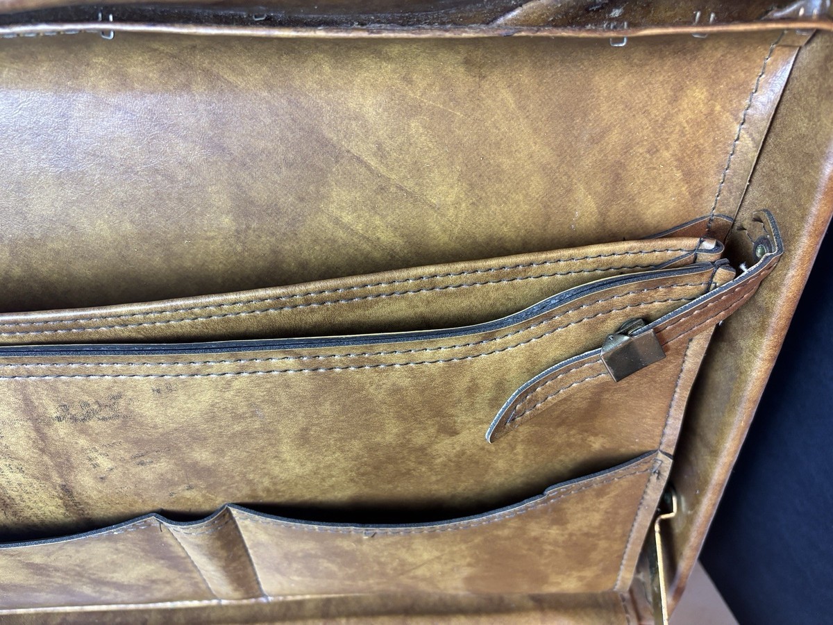 Vintage Brown Presto Leather Attaché /Briefcase Combination Lock