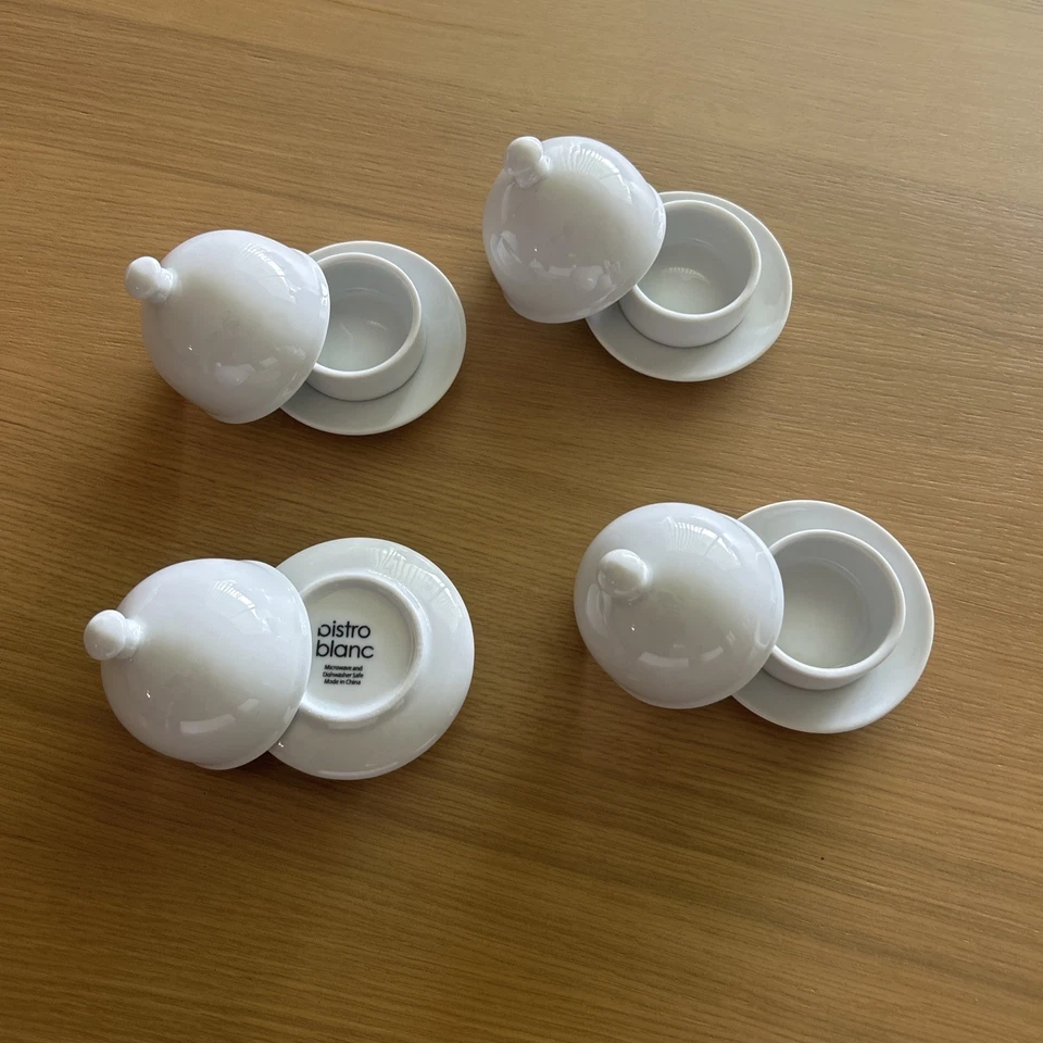 Home White Individual Dome Covered Butter Dish for 1 Place Setting - Image 3 of 3