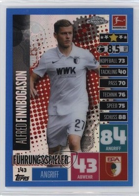2020-21 Chrome Match Attax Bundesliga Blue Refractor /150 Alfred Finnbogason ng3