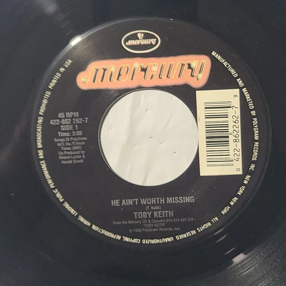 Toby Keith ~ A Little Less Talk And A Lot More Action/ He Ain't Worth Missing 45 - Image 4 of 4