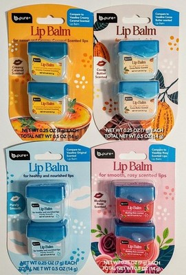 (Set of 4) B Pure Creamy Lip Balm Rose Cocoa Butter Purely Smooth Creamy Caramel