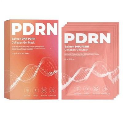 PDRN Pink Collagen Jelly Gel Mask, Salmon Dna Pdrn Overnight Face Mask 4PC