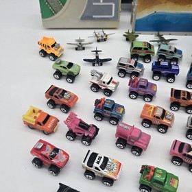 Galoob Micro Machines 70+ Vintage Mixed Lot w/ Case 80's Hot Rods Planes Boats