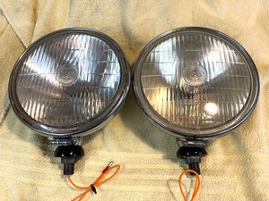 LAND ROVER JENSEN JAGUAR TRIUMPH TR3 LUCAS SFT700 FOG LAMPS PAIR REFURBISHED