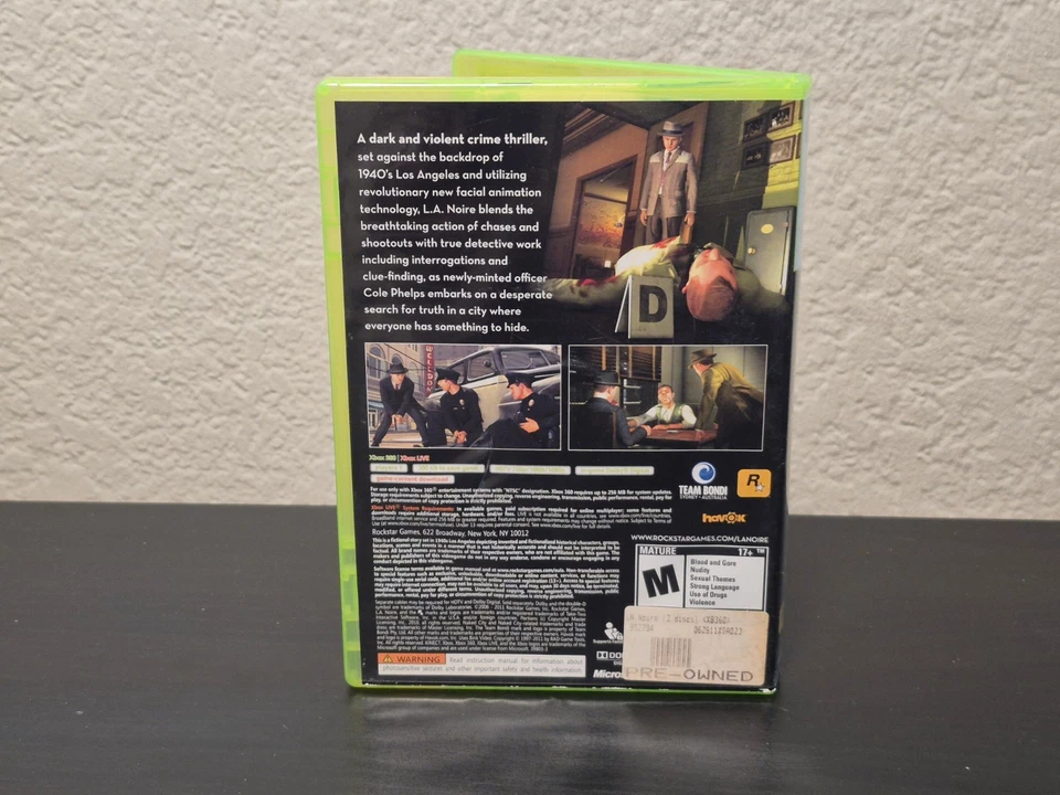 Microsoft Xbox 360 LA Noire Game Complete 3 Disc Set Rockstar - Image 4 of 4