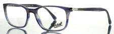 PERSOL 3189-V 1083 Striped Grey Mens Rectangle Eyeglasses 53-18-145 B:37