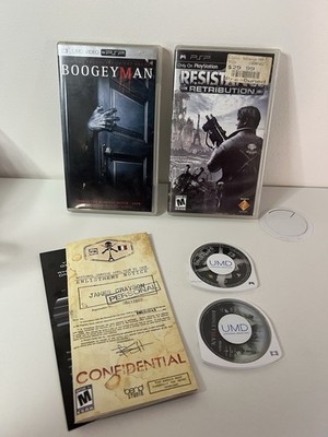 Resistance: Retribution (Sony PSP, Lot 2 Complete CIB And BOOGEYMAN Horror Movie