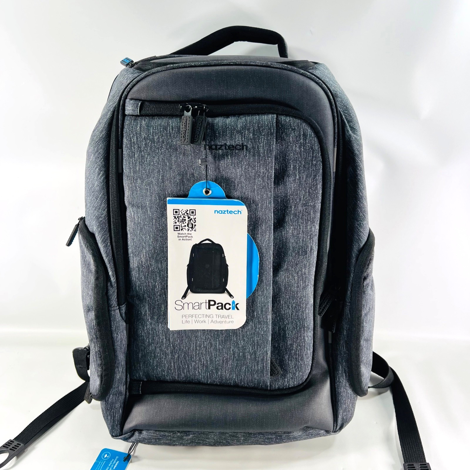 Mochila Naztech SmartPack Carga Gris/Negro Power On the Go Nueva con Etiquetas