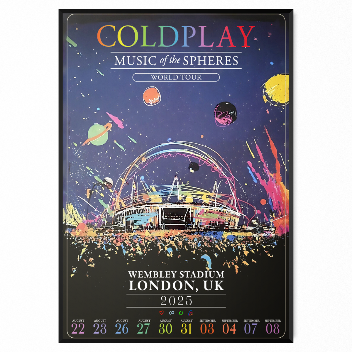 Coldplay Music Of The Spheres 2025 Wembley Stadium Poster Print A5