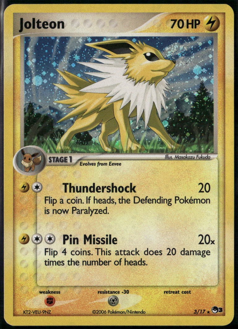 Jolteon 3/17 Holo Rare POP Series 3 MP Pokemon Card