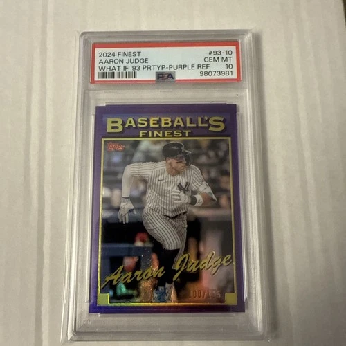 2024 Finest What If 1993 Aaron Judge Purple Refractor /125 PSA 10