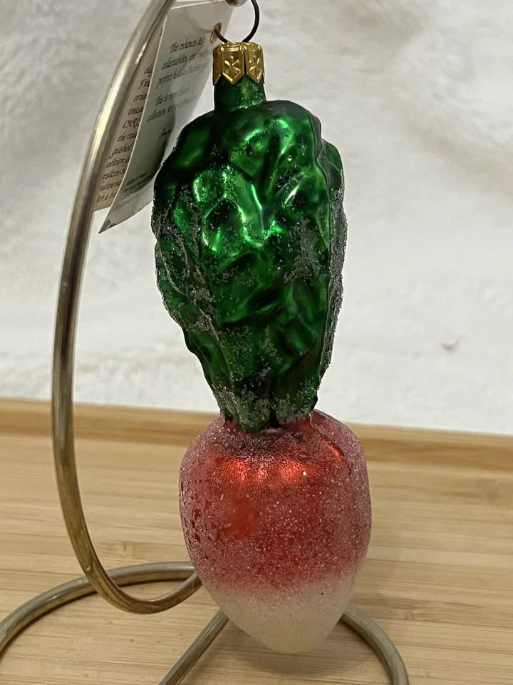 De colección 1996 Christopher Radko rábano frío #98-247-0 jardín adorno fresco Foto 3 de 4