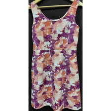 LOFT Floral Sleeveless Dress Scoop Neck Lightweight Short Women Size 2