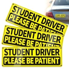 Student Driver Magnet for Car, 3 Pack Please Be Yellow Black Classic 3 Pack 