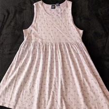 Vintage Gap 100 Cotton Girls Dress Purple Checkered Gingham Floral Whimsical