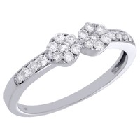 14k White Gold Two Stone Cluster Diamond Engagement Friendship Ring 1/3 Ct. on sale 14k White Gold Two Stone Cluster Diamond Engagement Friendship Ring 1/3 Ct. on sale