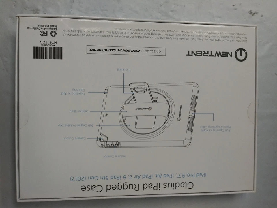 Funda Resistente NEWTRENT GLADIUS iPad NT611GR, Negra con Correa de Cuero. NUEVO Caja Abierta Foto 2 de 4