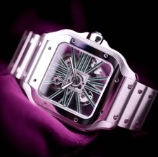 Cartier Santos de Skeleton GREEN | Complete with Box and Papers WHSA0028 11