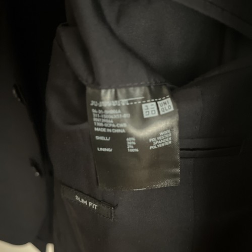 Uniqlo Blazer Men’s Slim Wool Blend Sports Coat Blazer Jacket Dark Navy Blue XS - Picture 5 of 8
