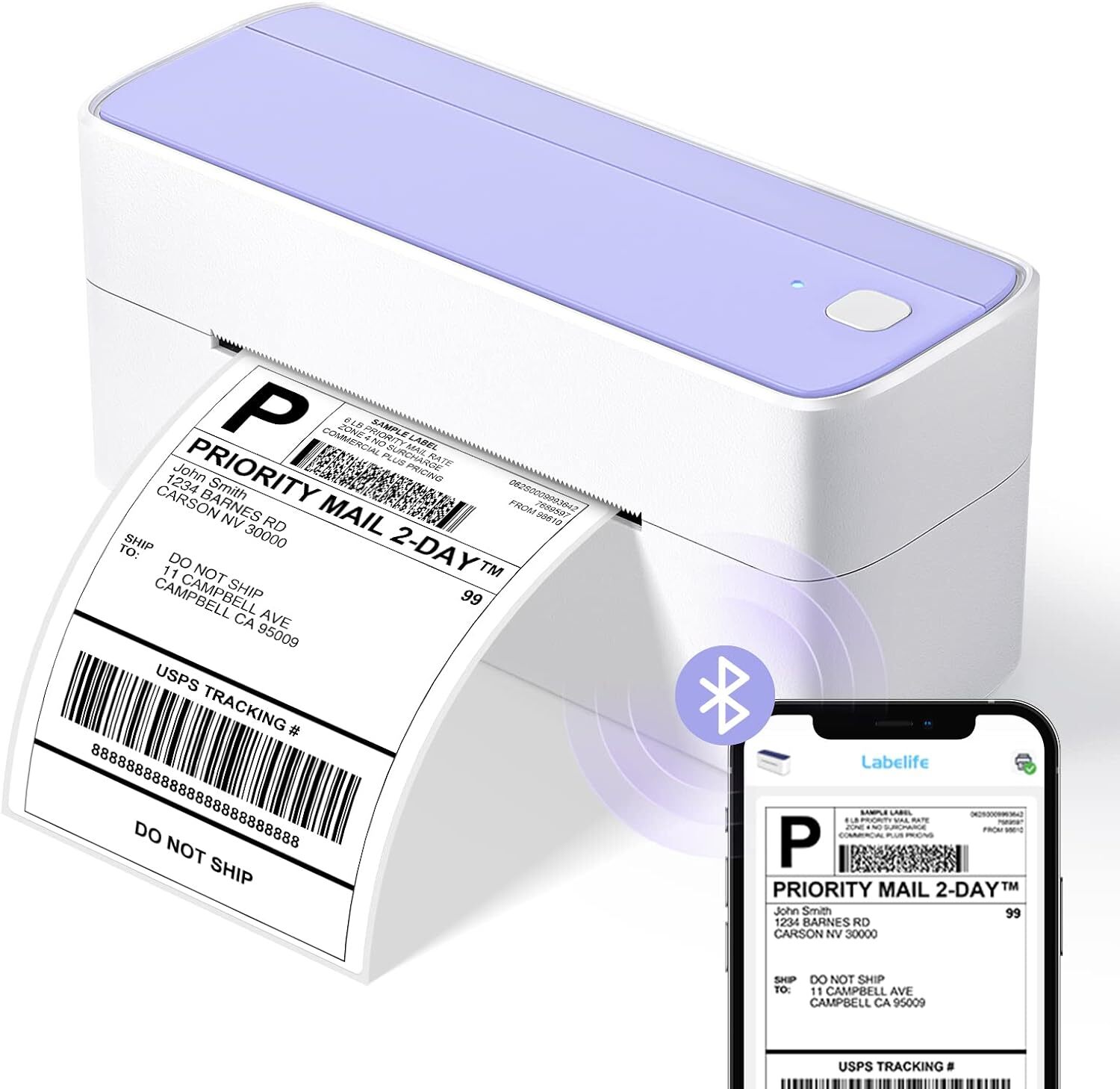 Bluetooth Thermal Label Shipping Printer 241BT Wireless Address Label ...