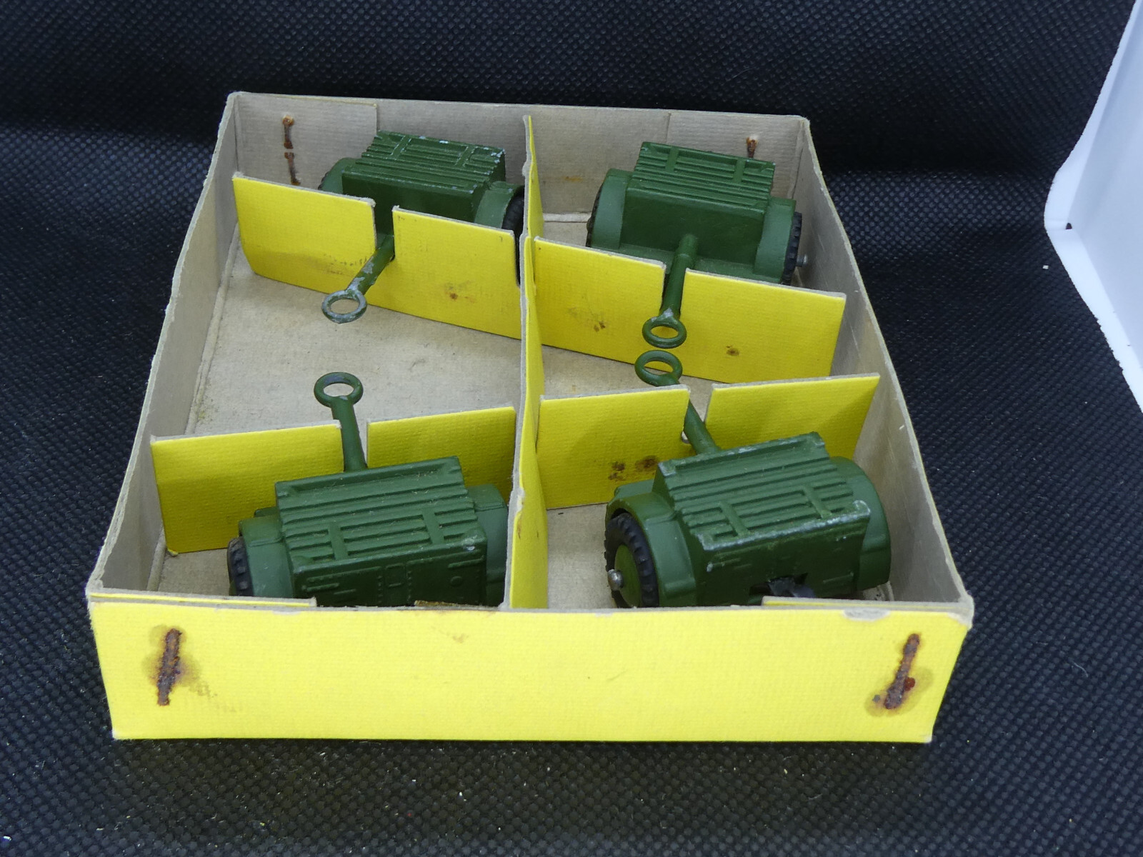 A playworn Dinky 697 25 pounder field gun set boxed and a 678 RAF sea