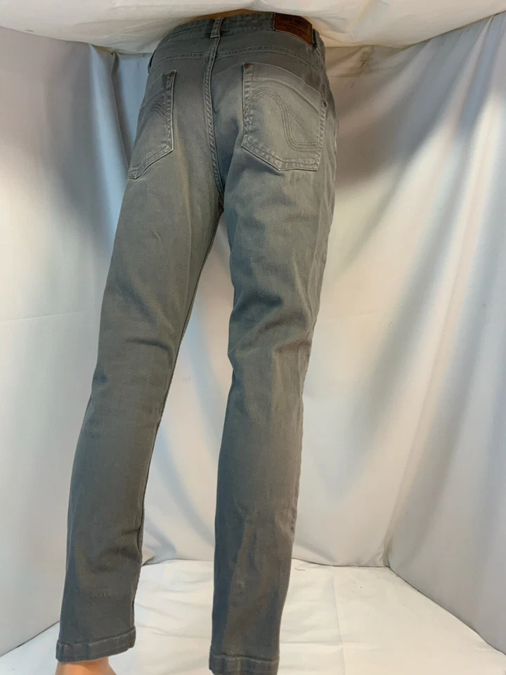 Jack South London 纽扣门襟牛仔裤 34x30 灰色棉混纺紧身腿 YGI L1-431 — 第 4/4 张图片