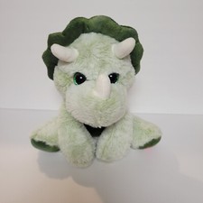 Triceratops Dinosaur Heart Valentine's Stuffed Plush Toy Green Sitting