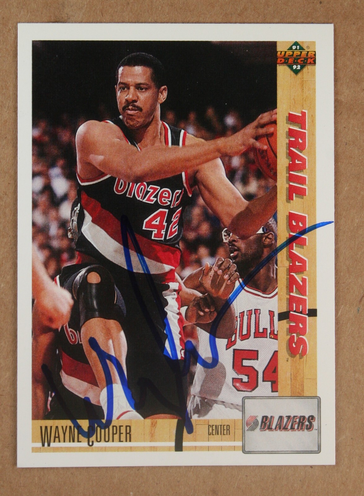 AUTOGRAPHED - Wayne Cooper Upper Deck #378 Portland Trail Blazers 1991