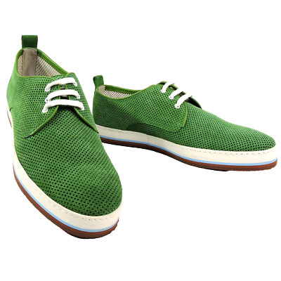 GOODMAN   MEN'S SOFT GREEN SUEDE COMFORT SUMMER OXFORD SHOES 41 EU