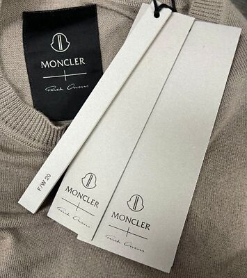 $1150 Moncler + Rick Owens Women's Brown Drape Front Cashmere