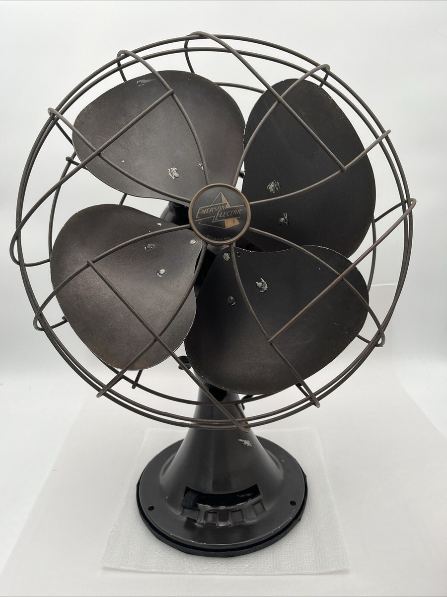 4 Parts Vtg EMERSON Type 77646-AS Oscillating 3-Speed 12” 4 Blade