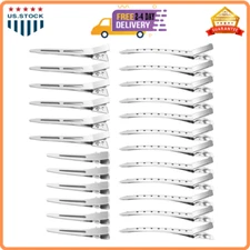 65Pcs Duck Billed Hair Clips for Styling Sectioning, Metal Silver Alligator Hair