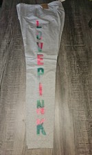 NWT VICTORIA'S SECRET PINK BLING RHINESTONE LEGGINGS LARGE