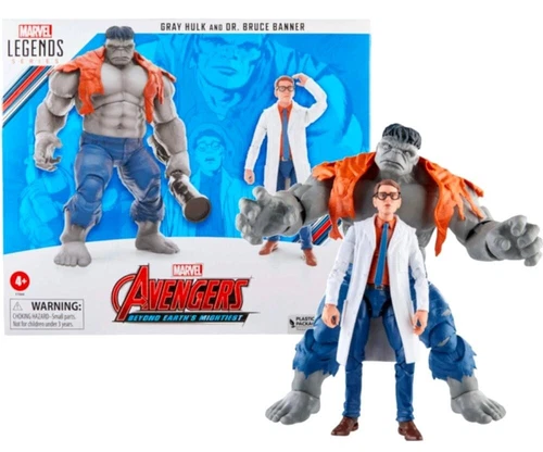 Action figure Marvel Legends Avengers - Gray Hulk and Dr. Bruce Banner Hasbro