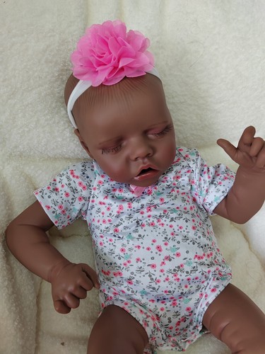 17in Reborn Baby Doll African American Black Skin Sleeping Newborn Girl Toy GIFT - Picture 9 of 9
