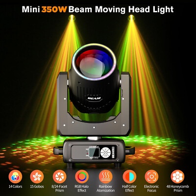 350W LED 48Prism Moving Head Light RGBW DMX Gobo Beam Stage Spot Lighting DJ