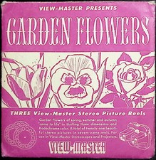 Garden Flowers of Spring Summer Autumn 3d View-Master 3 Reel Packet - Kodachrome