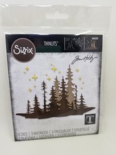 TH3 Sizzix Tim Holtz Thinlits Forest Shadows Dies, New Trees