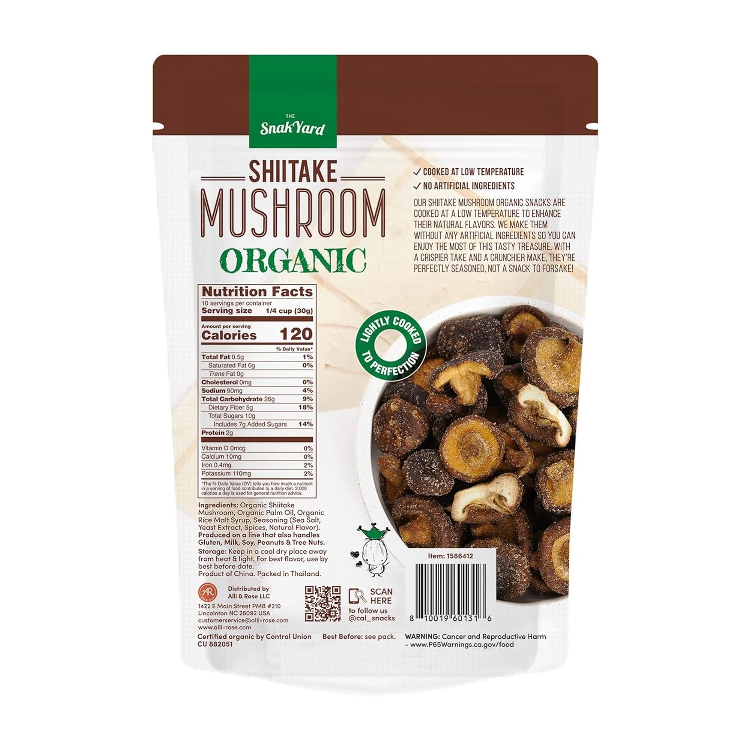 The Snak Yard Shiitake Mushrooms Fresh Vegetables Snack Crisps Organic