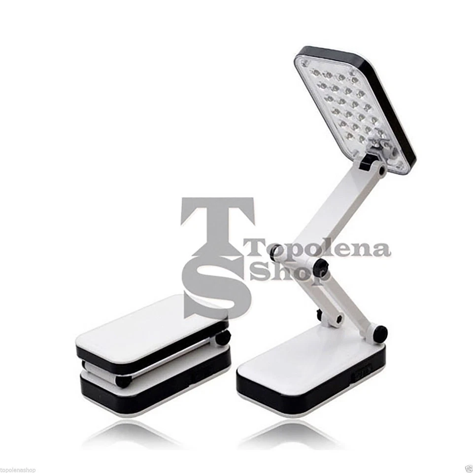 PDR*LAMPADA RICARICABILE PIEGHEVOLE 24 LED LUCE BIANCA TAVOLO NOTEBOOK LED-666
