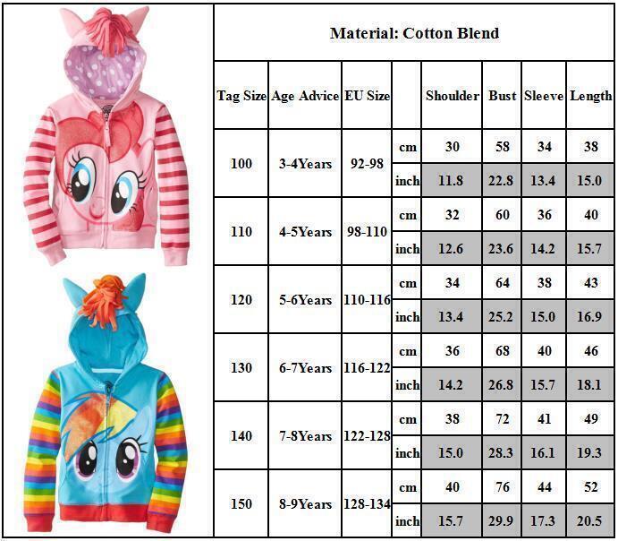 Felpa con cappuccio bambino ragazzo ragazza My Little Pony ali giacca crepuscolare arcobaleno cruscotto maglione