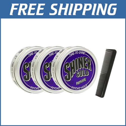 Water-Soluble Psycho Hold Pomade - 3 Pack of 4 oz. Aluminum Wax Containers