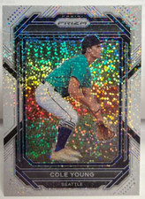 Cole Young 2023 Panini Prizm White Sparkle Prizm SP #22 - Seattle Mariners